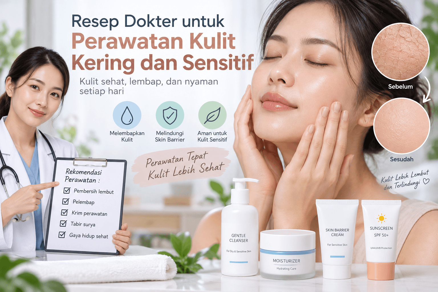 Resep Dokter Untuk perawatan kulit kering dan sensitif