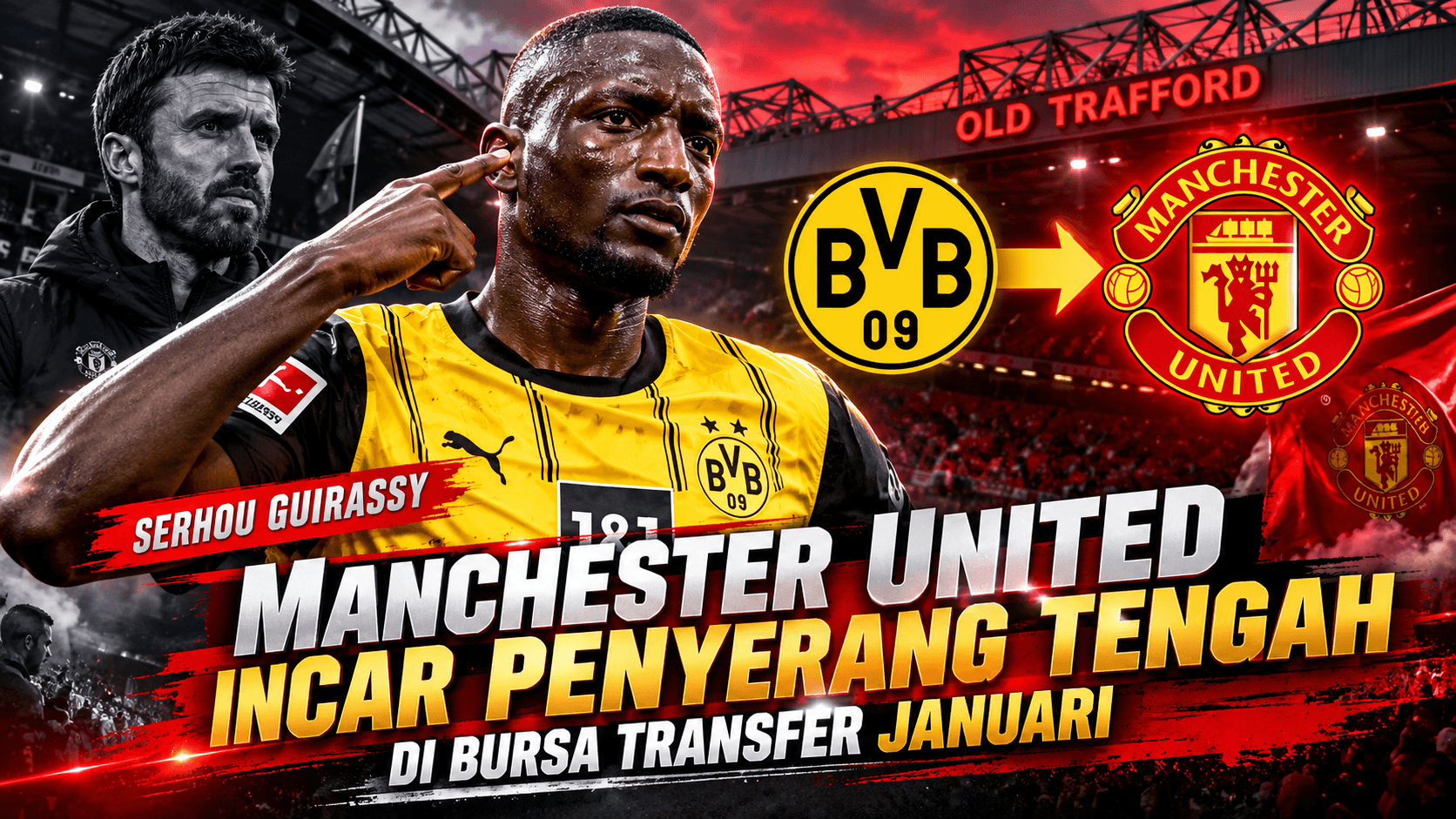 Manchester United Akan Mendatangkan penyerang tengah di bursa tranfer di bulan january