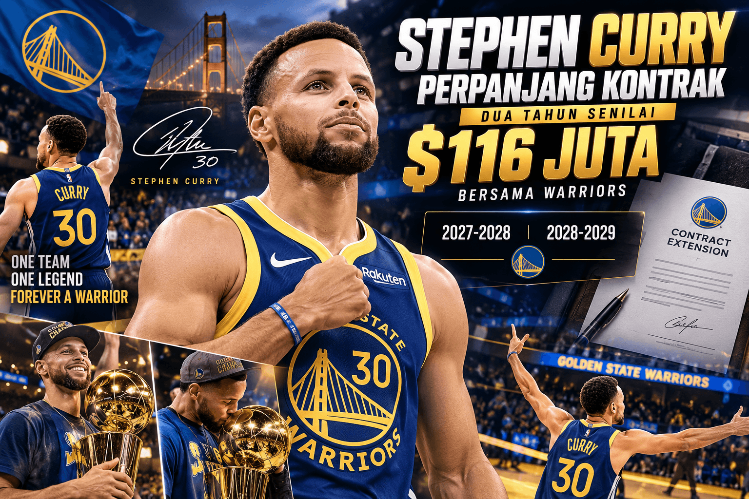 Stephen Curry Menandatangani Perpanjangan Kontrak Bersama Warrior